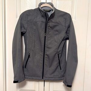 Eddie Bauer Womens Grey / Silver Medium Weight Zip Up Soft shell Jacket Size Sm